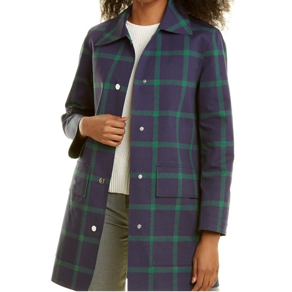 Lafayette 148 window pane plaid coat